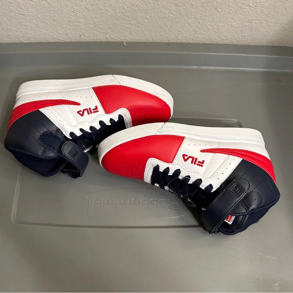 Fila Red and Blue High-Top Sneakers